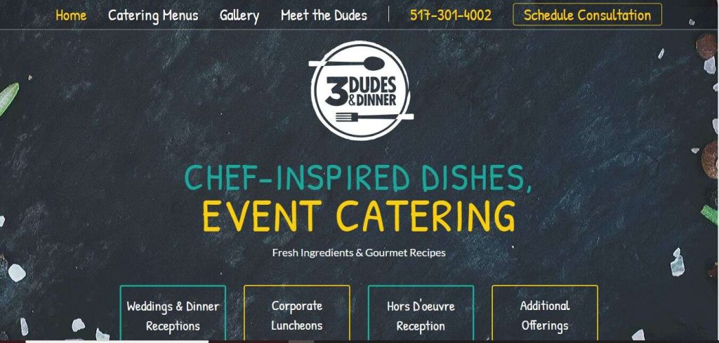 3 Dudes and Dinner Catering Website